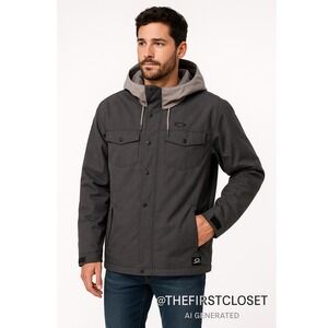 Oakley Men's Insulated Ski Snowboard Jacket Grey Regular Fit Hooded Size M